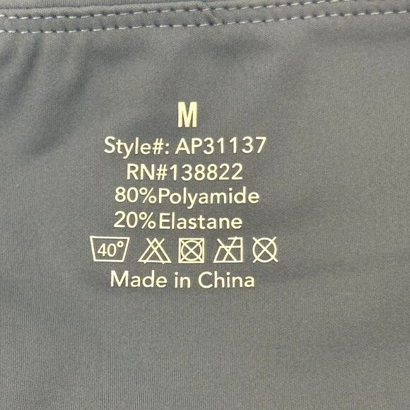 CAPELLA Wide Band Waist Shorts M Biker Slate Blue Gym Workout NWT B28 - Picture 4 of 5